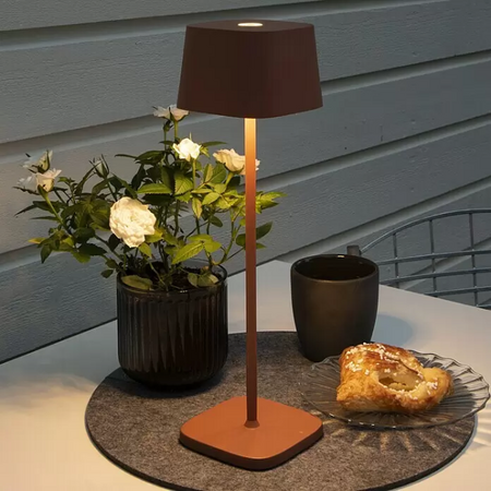 Konstsmide Moderne oplaadbare tafellamp Capri 1-lichts terracotta dimbaar