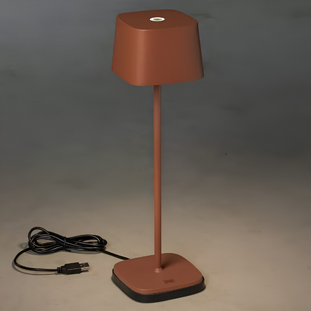 Konstsmide Moderne oplaadbare tafellamp Capri 1-lichts terracotta dimbaar