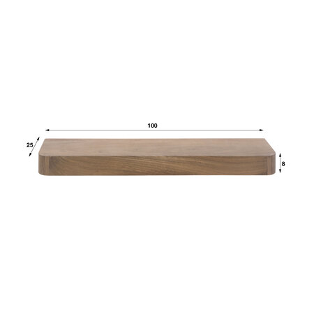 BelaLuz Modern landelijke wandplank Como Massief acacia bruin 100 cm