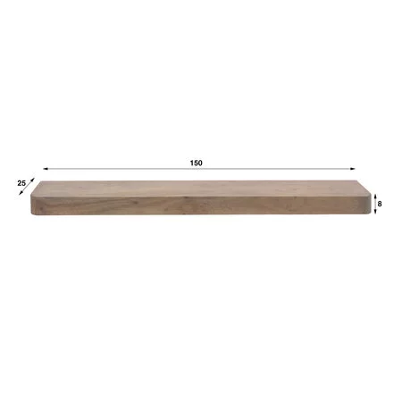 BelaLuz Modern landelijke wandplank Como Massief acacia bruin 150 cm