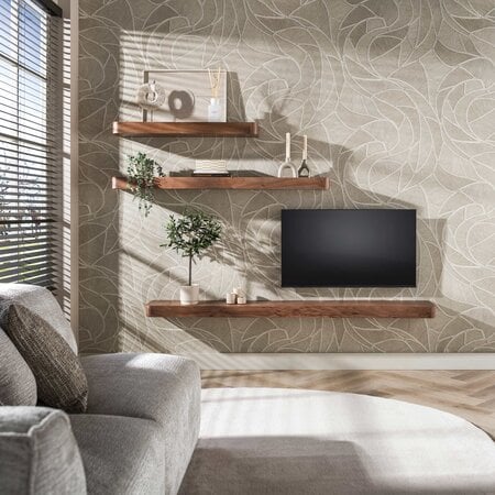 BelaLuz Modern landelijke wandplank Como Massief acacia bruin 200 cm