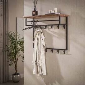 Kapstok Rio 12 haken Massief acacia bruin