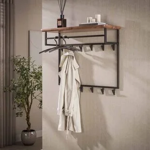 Kapstok Rio 12 haken Massief acacia bruin