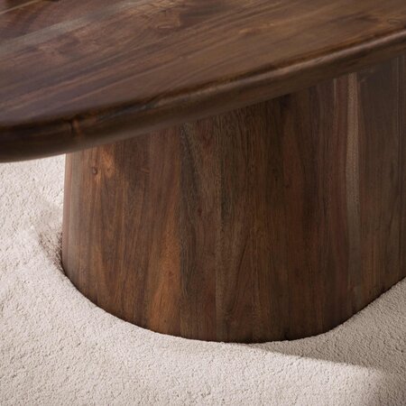 BelaLuz Modern landelijke salontafel Mae massief acaciahout bruin 135 cm