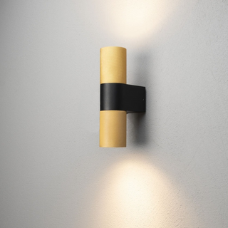 Buiten wandlamp Temi 2-lichts zwart goud