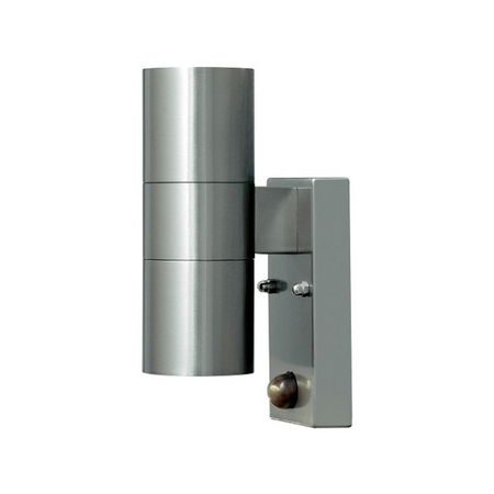 Konstsmide Moderne buiten wandlamp Modena 2-lichts RVS met bewegingssensor