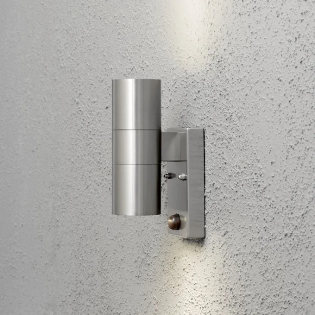Buiten wandlamp Modena 2-lichts RVS met bewegingssensor