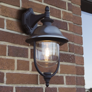 Konstsmide Industrieel klassieke buiten wandlamp Parma 1-lichts geborsteld RVS kap