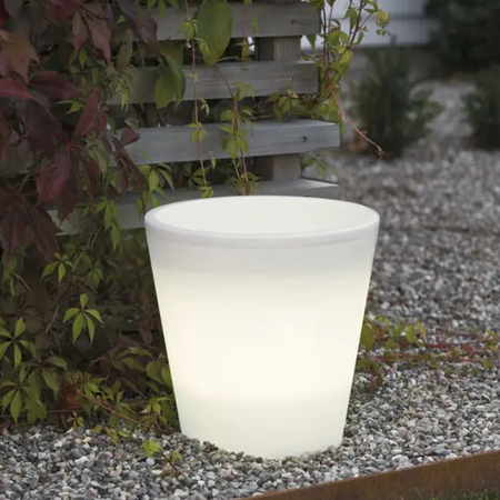 Konstsmide Moderne vloerlamp Assisi planten pot small opaalwit