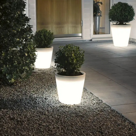Konstsmide Moderne vloerlamp Assisi planten pot small opaalwit