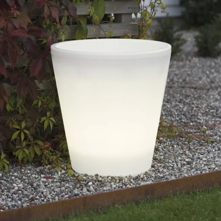 Konstsmide Moderne vloerlamp Assisi planten pot large opaalwit
