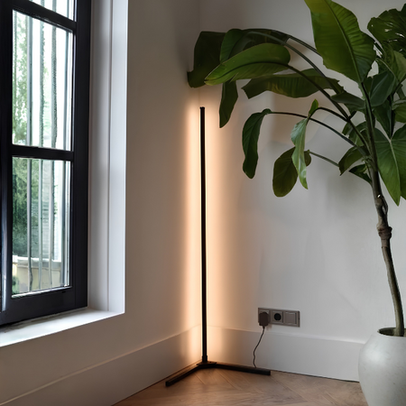 Calex Modern minimalistische vloerlamp Calex Smart RGB zwart