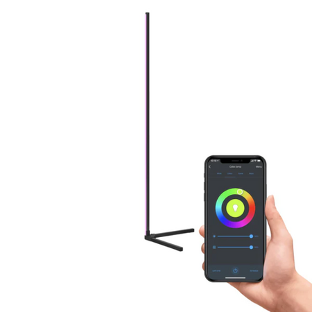 Calex Modern minimalistische vloerlamp Calex Smart RGB zwart