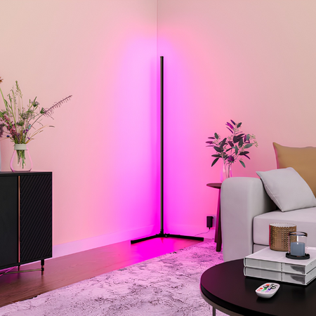 Calex Modern minimalistische vloerlamp Calex Smart RGB zwart