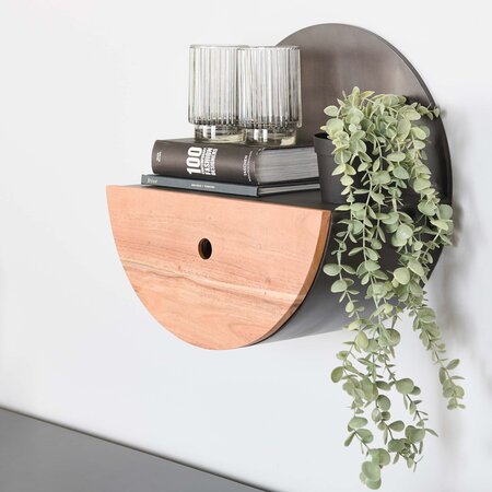 BelaLuz Landelijke wandplank Ufo met lade Ø40 cm