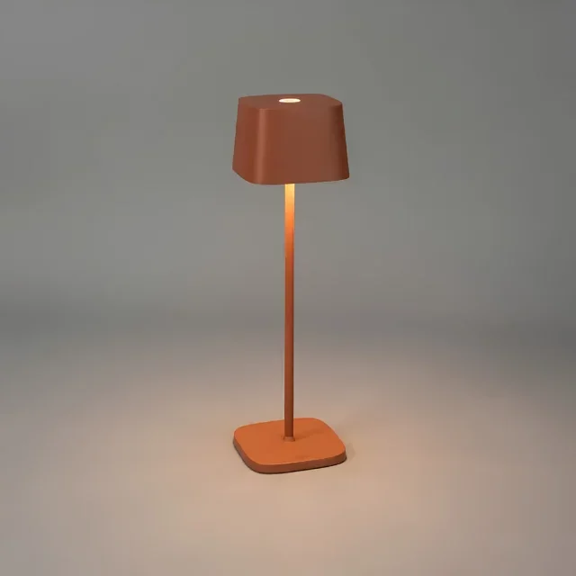 Oplaadbare tafellamp Capri 1-lichts terracotta dimbaar
