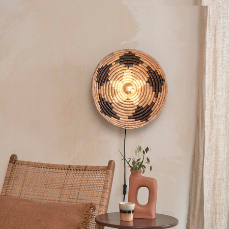 GOOD & MOJO Ibiza wandlamp Andros Ø45 cm 1-lichts seagrass naturel