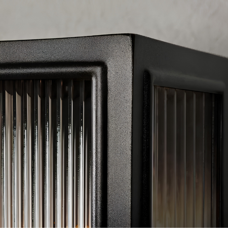 Konstsmide Moderne buiten wandlamp Carpi flush 1-lichts zwart met bewegingssensor