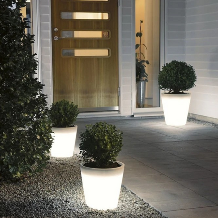 Konstsmide Moderne vloerlamp Assisi planten pot large opaalwit