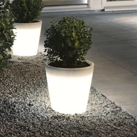 Vloerlamp Assisi planten pot small opaalwit