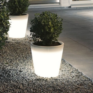 Vloerlamp Assisi planten pot small opaalwit