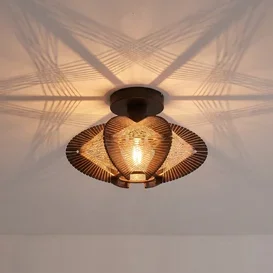 Plafondlamp Jessica 1-lichts walnut Ø30 cm