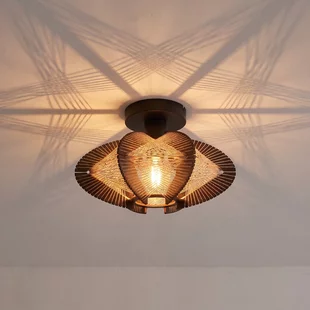 Plafondlamp Jessica 1-lichts walnut Ø30 cm