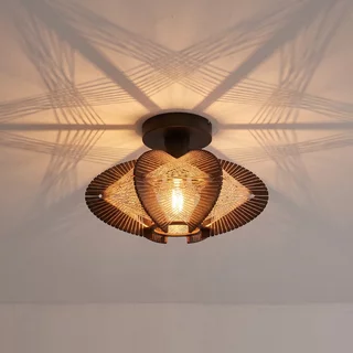 Plafondlamp Jessica 1-lichts walnut Ø30 cm
