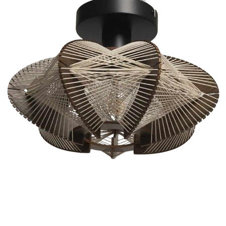 ETH Japandi plafondlamp Jessica 1-lichts walnut Ø30 cm
