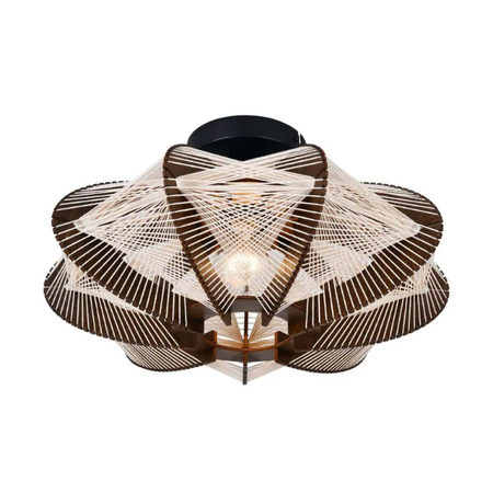 ETH Japandi plafondlamp Jessica 1-lichts walnut Ø40 cm