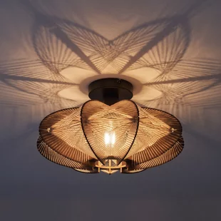 Plafondlamp Jessica 1-lichts walnut Ø40 cm