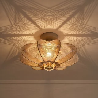 Plafondlamp Jessica 1-lichts naturel oak  Ø40 cm