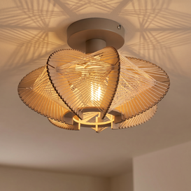 Plafondlamp Jessica 1-lichts naturel oak Ø30 cm