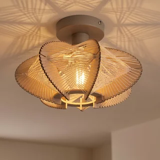 Plafondlamp Jessica 1-lichts naturel oak Ø30 cm