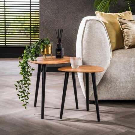 BelaLuz Modern landelijke bijzettafel Arthur 2-set driehoek