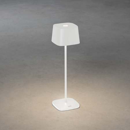 Konstsmide Moderne oplaadbare tafellamp Capri 1-lichts wit dimbaar