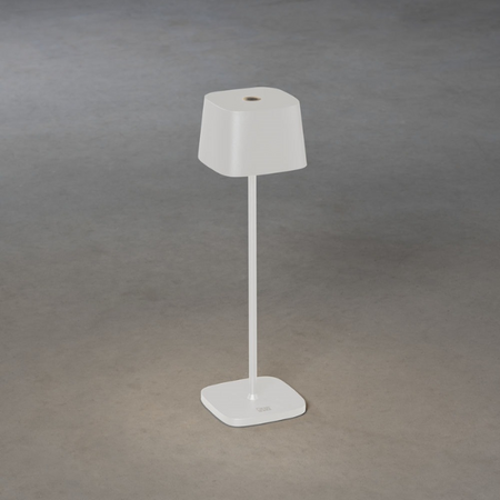 Konstsmide Moderne oplaadbare tafellamp Capri 1-lichts wit dimbaar
