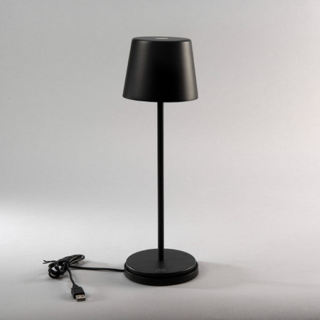 Konstsmide Moderne USB-oplaadbare buitenlamp Vence zwart dimbaar
