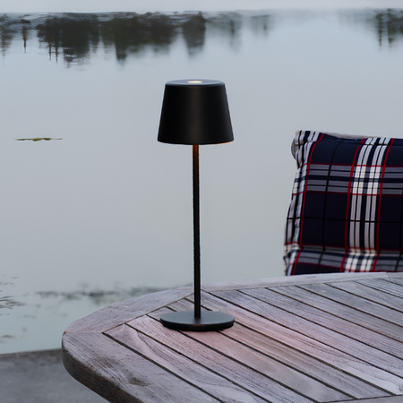 Konstsmide Moderne USB-oplaadbare buitenlamp Vence zwart dimbaar