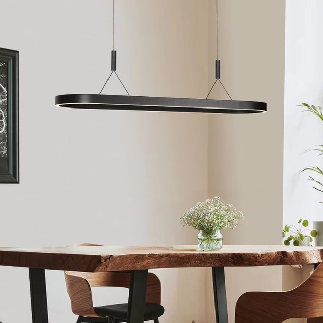 Hanglamp Mykty met kabellift ovaal 120 cm