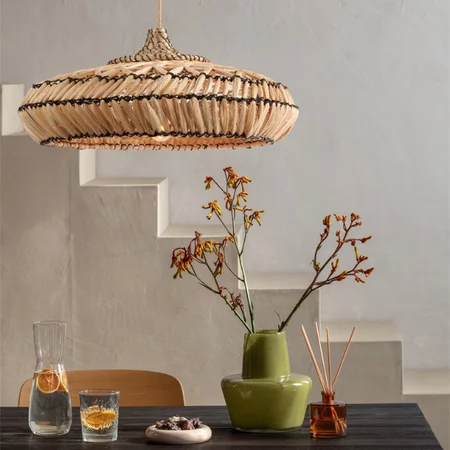 GOOD & MOJO Bohemian gevlochten hanglamp Rinjani naturel Ø60 cm M
