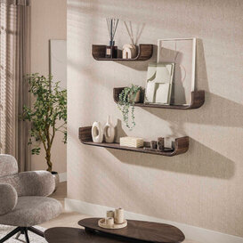 Wandplank Maya U-shape 3-set teakhout
