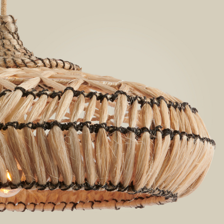 GOOD & MOJO Bohemian gevlochten hanglamp Rinjani naturel Ø50 cm S