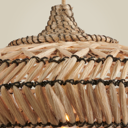 GOOD & MOJO Bohemian gevlochten hanglamp Rinjani naturel Ø50 cm S