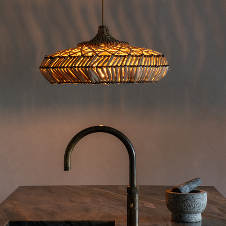 GOOD & MOJO Bohemian gevlochten hanglamp Rinjani naturel Ø50 cm S