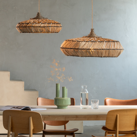 GOOD & MOJO Bohemian gevlochten hanglamp Rinjani naturel Ø50 cm S