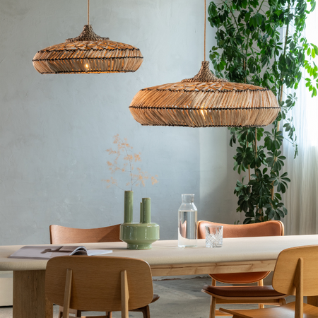 GOOD & MOJO Bohemian gevlochten hanglamp Rinjani naturel Ø50 cm S