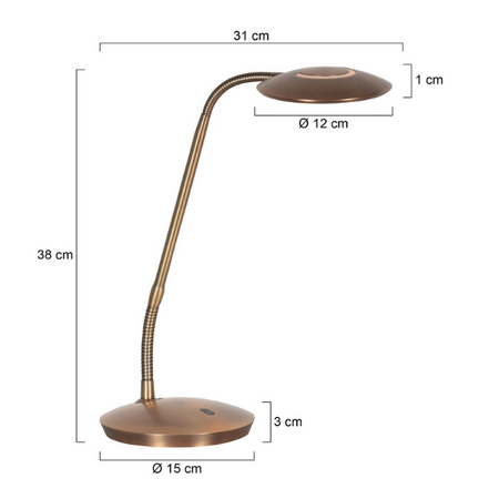 Steinhauer Klassieke tafellamp Zenith 2 brons met verstelbare arm