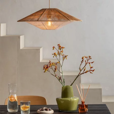 GOOD & MOJO Ibiza stijl hanglamp Lumbini naturel touw Ø60 cm L