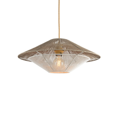 GOOD & MOJO Ibiza stijl hanglamp Lumbini grijs touw Ø60 cm L